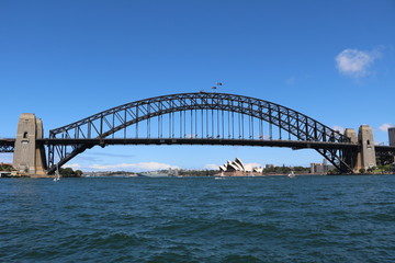 View from Lavender Bay to Harbour Bridge in Sydney, New South Wales Australia 