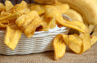 banana chips in basket
