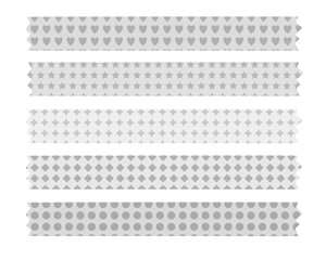 マスキングテープ風ラベル・モノクロ