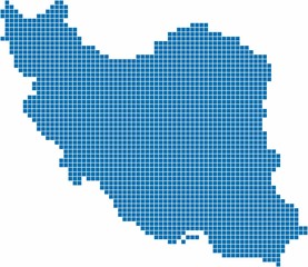 Square shape Iran map on white background. Vector illustration.