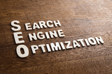 Fototapeta premium SEO Wood Letters