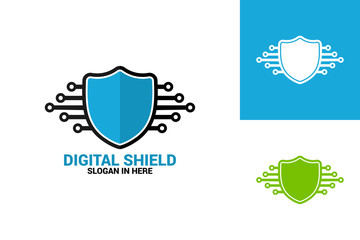 Digital Shield Logo Template Design