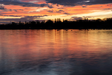Sunset at Lake Balaton, Hungary - 187131535