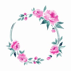 Watercolor floral frame. Element for design 8