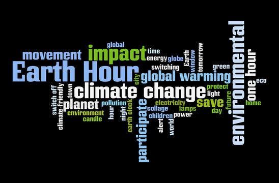 Earth hour word cloud concept