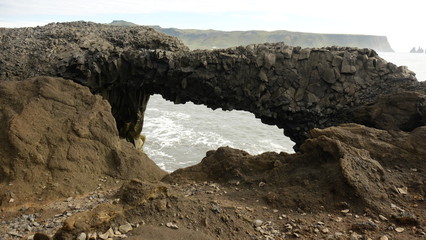 Look through the basalt on the ocean