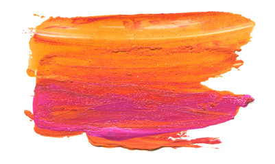 Abstract acrylic color brush stroke. Isolated.