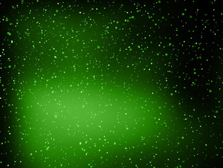 Abstract green stars space background.