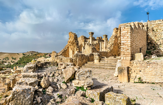 View of Dougga, an ancient Roman town in Tunisia