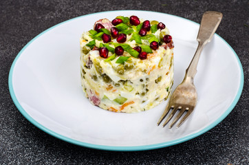 Vegetable salad with pomegranate