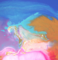Colorful blots. Abstract background. Marble texture. Acrylic colors.