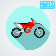 Motocross bike icon. Vector eps10 illustration in flat design