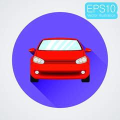 Passenger car full face icon. Vector eps10 illustration in flat design