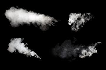 Fototapeta na wymiar white smoke isolated on black