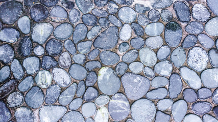 Texture, background of small round gray stones