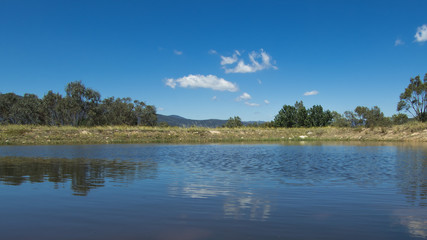 Farm Dam with Reflections of the Sky. Jingellic, New South Wales, Australia