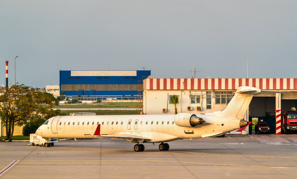 Airplane at Carthage International Airport near Tunis, Tunisia