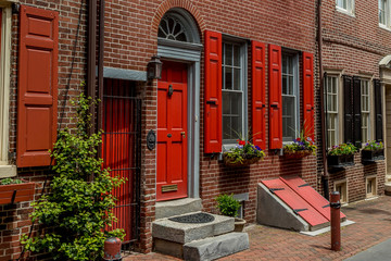 Fototapeta na wymiar Philadelphia Historic Row Homes.