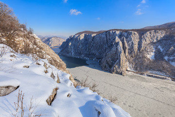 Danube Gorges in winter, Romania