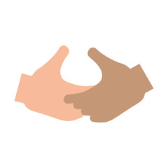 Handshake silhouette, isolated vector on white background - 187140522