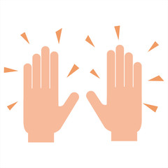 Human hands clap, simple graphic element, isolated vector on white background