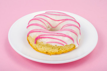 Donut on bright background
