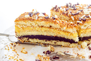 Cream cake with hazelnuts