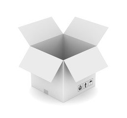 open cardboard box concept       3d illustration