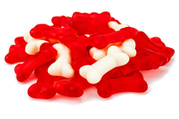 Jelly sweets on white background