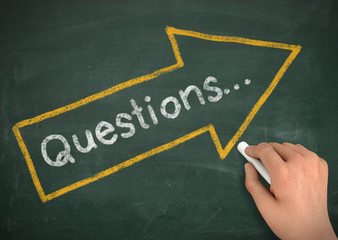 questions chalkboard write concept       3d illustration