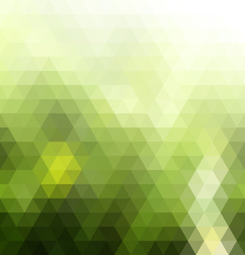 Vector green texture with triangles. Abstract mosaic background.