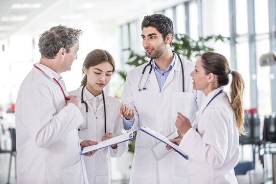 Medical colleagues with clip boards
