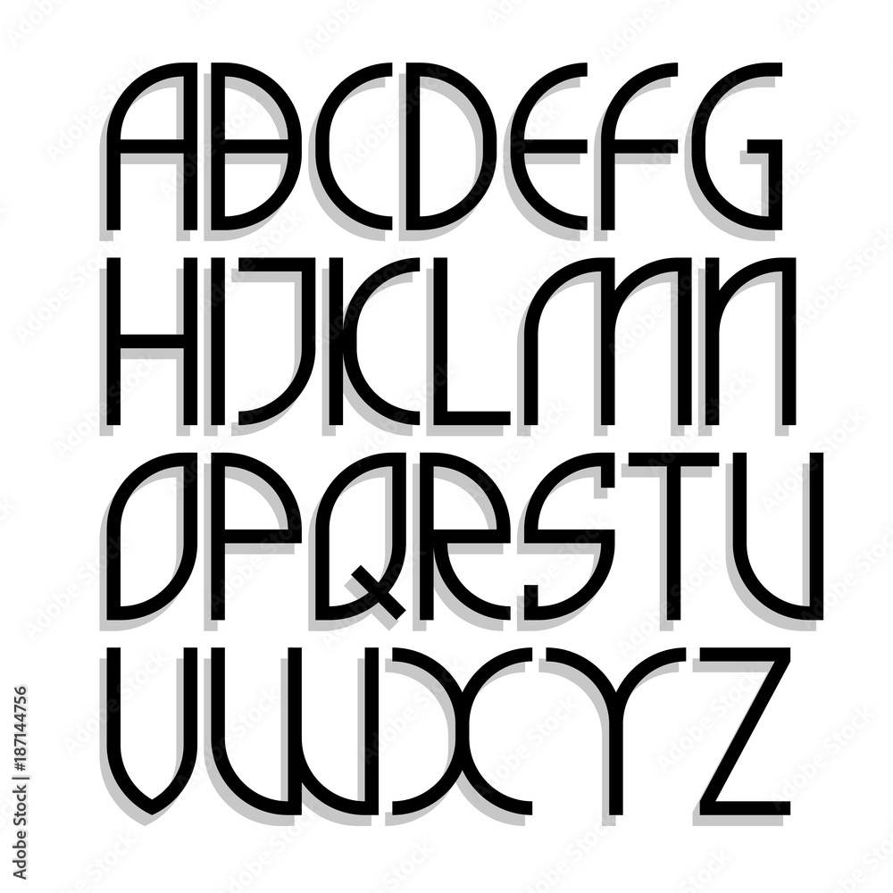 Poster vector modern alphabet set.