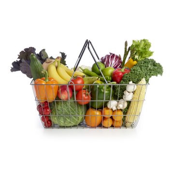 Shopping basket full of fresh produce