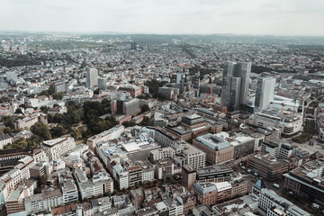 FRANKFURT, GERMANY - July 03, 2017: View european city Frankfurt am main skyscrapers.