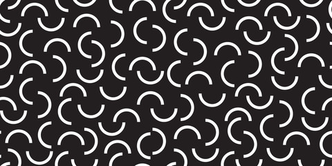 Seamless Pattern Arcs Geometric Vector wallpaper background isolated black