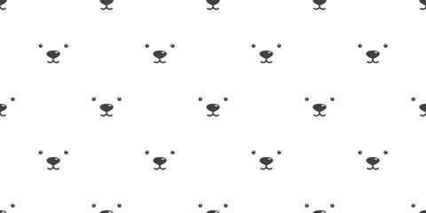 Bear Seamless Pattern vector polar bear face isolated background wallpaper white
