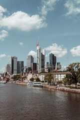 Fototapeta na wymiar FRANKFURT, GERMANY - July 03, 2017: Frankfurt European financial capital skyline.