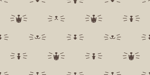 cat seamless pattern vector kitten smile isolated mouth icon background wallpaper