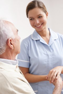 Nurse with senior male patient