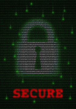 Illustration of data encryption lock