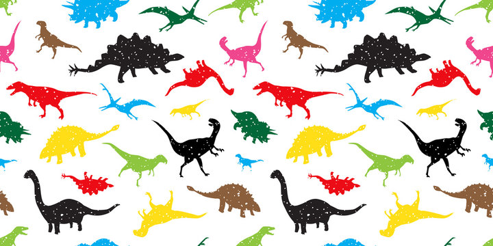 Seamless Pattern dino dinosaur vector isolated wallpaper background colorful