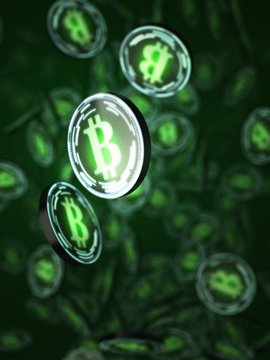 Artwork of Bitcoins