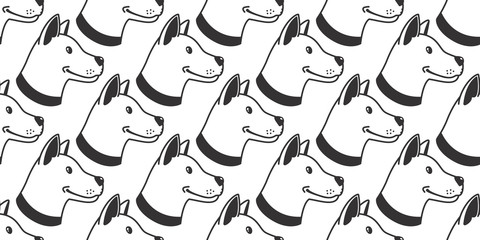 Dog Seamless Pattern vector bulldog hound Head smile wallpaper tile background isolated