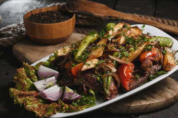grilled chicken with vegetables