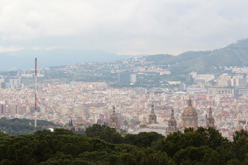 View of Barcelona from Montjuic fort 