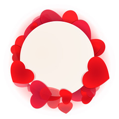 Bright love background. Red vivid hearts for greeting design