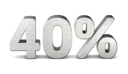 40 prozent symbol 3d silver struktur