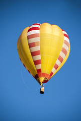 A hot air balloon in flight
