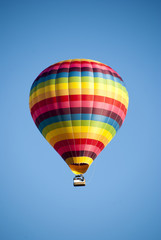 A hot air balloon in flight